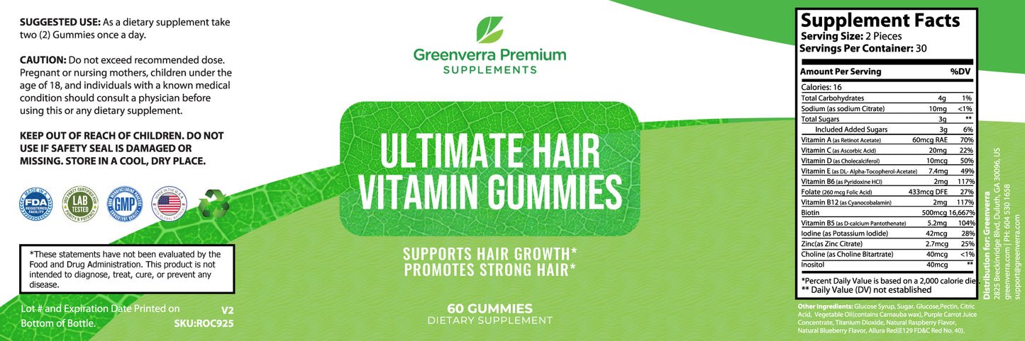 Ultimate Hair Vitamin Gummies — For Stronger, Healthier & More Radiant Hair